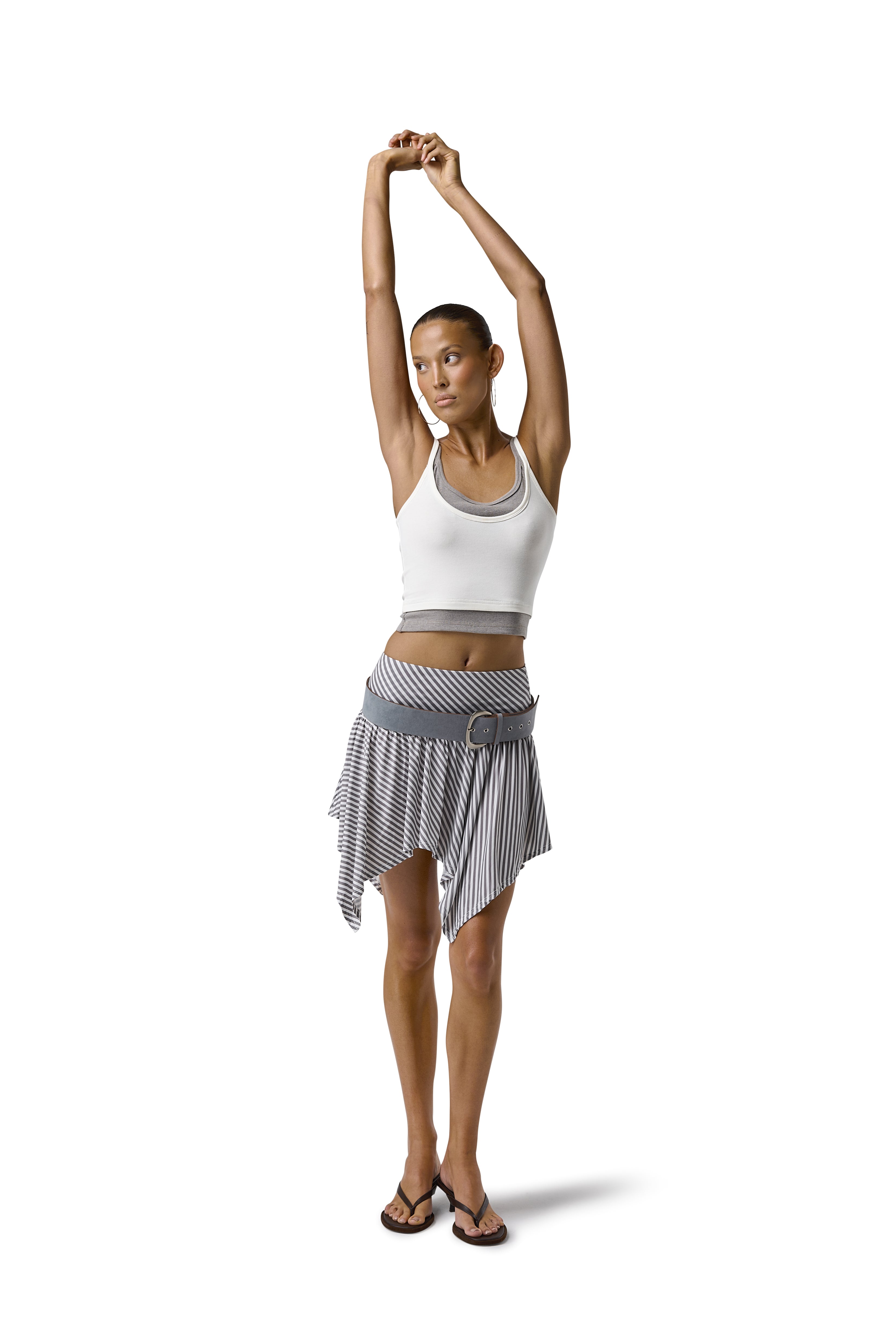 Huggie Layered Strappy Top in White